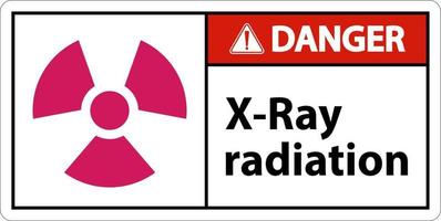 Danger Sign x-ray radiation On White Background vector