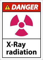 Danger Sign x-ray radiation On White Background vector