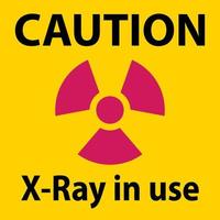 Caution Sign x-ray in use On White Background vector