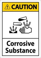 Caution Sign Corrosive Substance On White Background vector