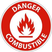 Danger Sign Combustible On White Background vector