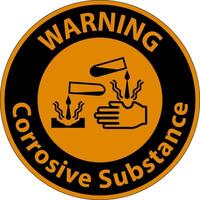 Warning Sign Corrosive Substance On White Background vector