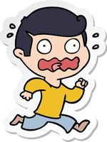 sticker of a cartoon man totally stressed out vector