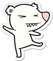 sticker of a dancing polar bear cartoon vector