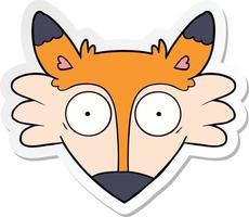 sticker of a cartoon startled fox vector