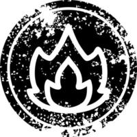 simple flame distressed icon vector