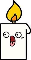 cute cartoon lit candle vector