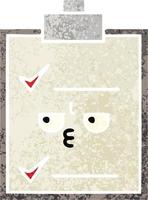 retro illustration style cartoon check list vector