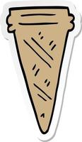 sticker of a cartoon ice cream cone vector