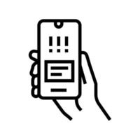 warning error smartphone app line icon vector illustration