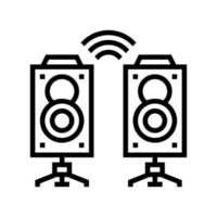 dynamic on stage playing music line icon vector illustration