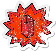 retro distressed sticker of a cartoon ruby vector