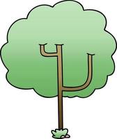 quirky gradient shaded cartoon tree vector