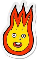 sticker of a cartoon friendly fireball vector