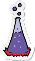 sticker of a cartoon science experiment vector