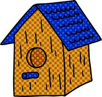 cartoon doodle of a wooden bird house vector