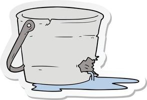 sticker of a broken bucket cartoon vector