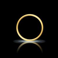 Golden realistic wedding ring with reflection Anniversary romantic surprise vector