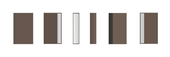 Set of closed brown books in different positions for bookstore vector