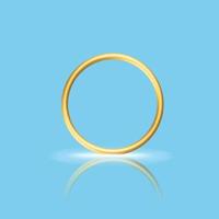 Golden realistic wedding ring with reflection Anniversary romantic surprise vector