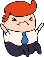 cartoon of an angry kawaii business man vector