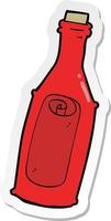 sticker of a cartoon message in bottle vector