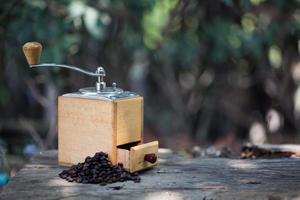 Coffee grinder and coffee beans photo