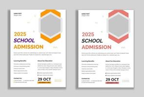 Back to school education flyer template vector