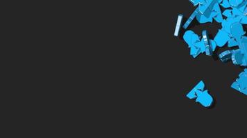 icône féminine 3d en métal brillant bleu tombant rendu 3d dynamique, icône détaillée du profil personnel et de l'entreprise video
