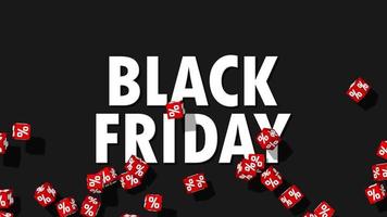 Black Friday Percent Cubes Jumping, Sale Offer Event Attractive 3D Rendering, Luma Matte Black and White Selection of Percent Cubes video