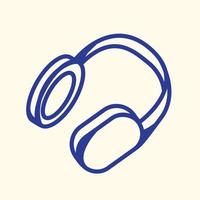 Headphones linear. Vector illustration.  Headset. Design for icon, stories, card, print, application.