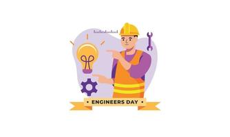 Engineering and construction illustrated. Happy engineers day vector