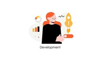 Business development illustrations. Trendy vector style