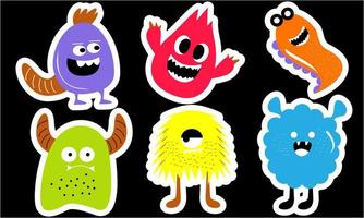 Seamless pattern with funny monsters. Sticker monster vector