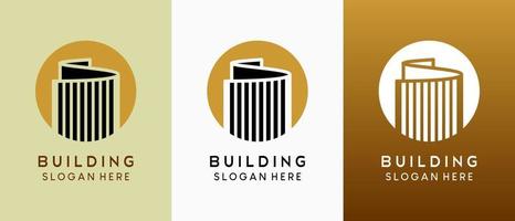 Building logo design in creative concept s shape in circle vector