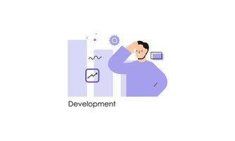 Business development illustrations. Trendy vector style