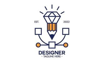 Graphic designer and web design studio tool logo vector