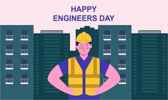 Engineering and construction illustrated. Happy engineers day vector