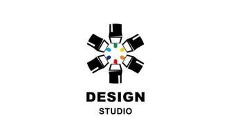 logotipo de la herramienta de estudio de diseño gráfico y diseño web vector