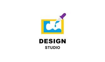 logotipo de la herramienta de estudio de diseño gráfico y diseño web vector