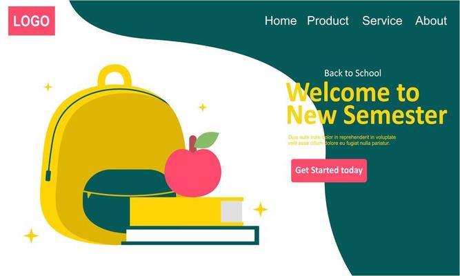 Back to school banner template landing page