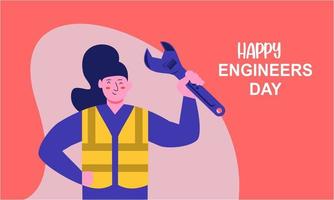 ingeniería y construcción ilustrada. feliz dia del ingeniero vector