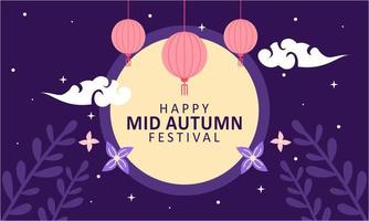 Mid autumn festival celebration illustration vector