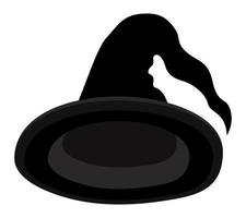 Vector isolated illustration of black Halloween hat.