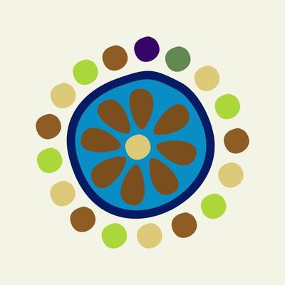 Vector isolated illustration of rounded decorative element.