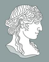 Vector isolated illustration of female greek statue.