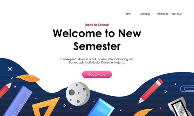 Back to school banner template landing page