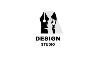 logotipo de la herramienta de estudio de diseño gráfico y diseño web vector