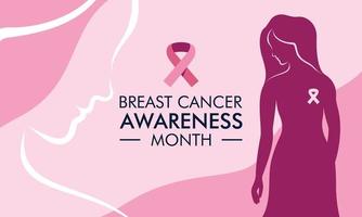 mes de concientización sobre el cáncer de mama de diversos grupos de mujeres étnicas junto con el concepto de cinta de apoyo rosa vector