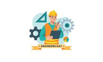 ingeniería y construcción ilustrada. feliz dia del ingeniero vector